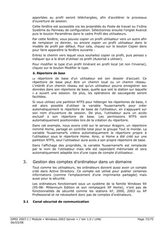 Cours Microsoft Windows 2003 Server 1ere Partie 6 Mars 2008