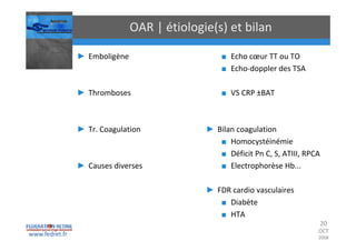 Occlusions vasculaires retiniennes
