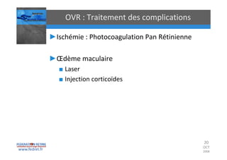 Occlusions vasculaires retiniennes