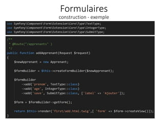Formulaires
construction - exemple
58
 