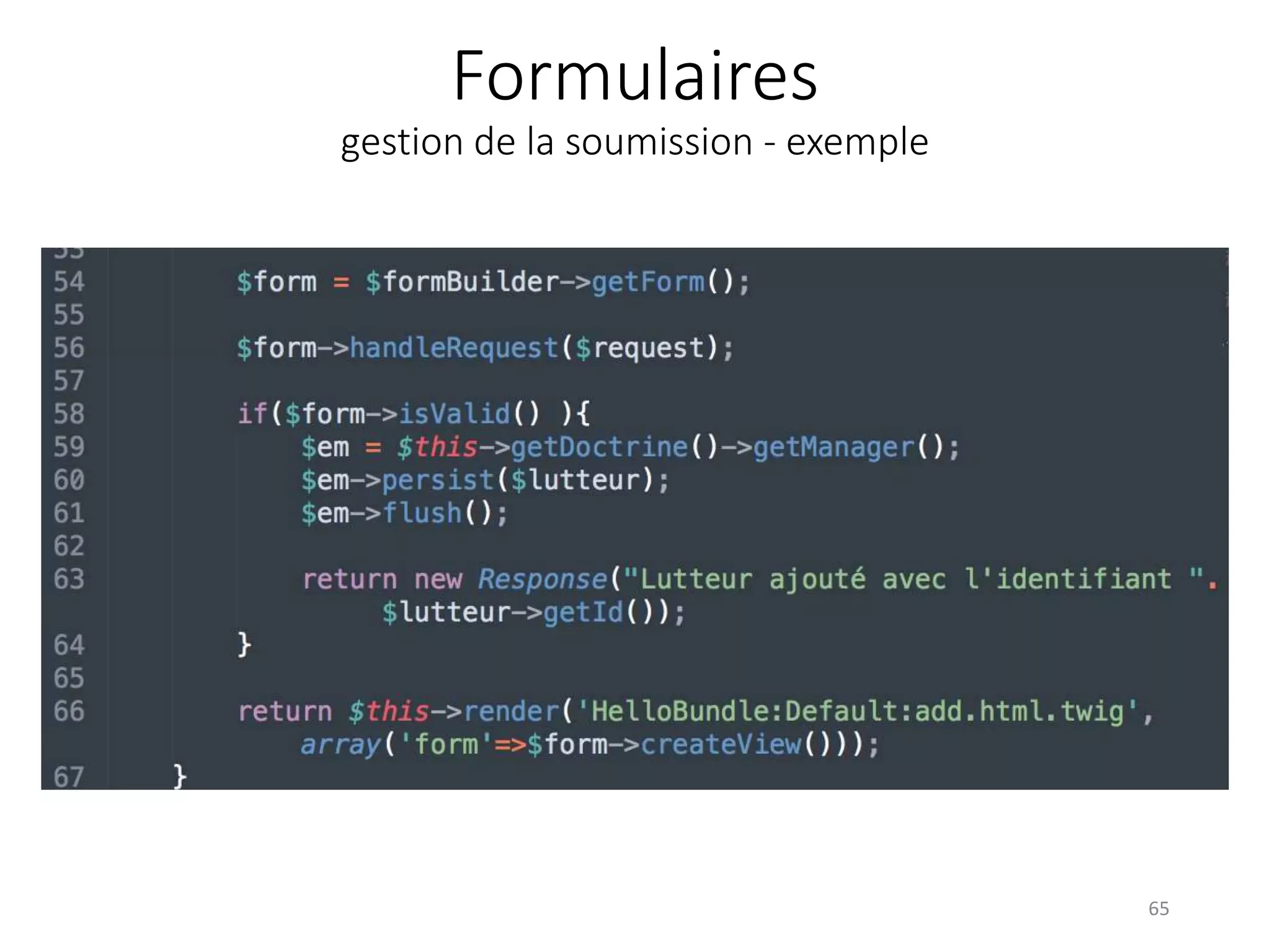 Formulaires gestion de la soumission - exemple 65 