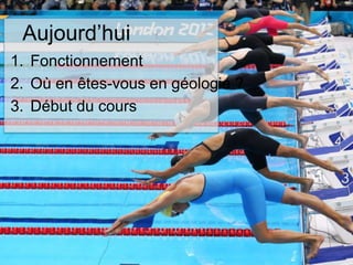Aujourd’hui 
1. Fonctionnement 
2. Où en êtes-vous en géologie ? 
3. Début du cours 
 