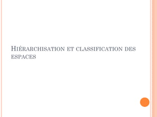 HIÉRARCHISATION ET CLASSIFICATION DES
ESPACES
 