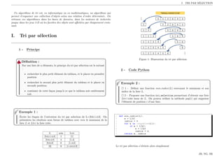 cours TRI selection insertion bublle sort | PDF