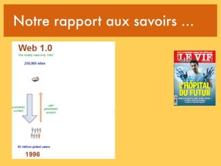 Notre rapport aux savoirs …
 