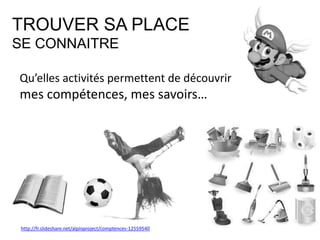 LE PORTFOLIO = FIL ROUGE
CV, LETTRE, RAPPORTS
AIDES MÉMOIRE
TOUS LES DOCUMENTS
TROUVER SA PLACE OUTILS
http://fr.slideshare.net/alpinproject/portfolio-12563654
 
