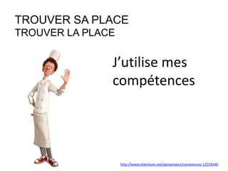TROUVER SA PLACE
SE PRESENTER
REUSSIR L’ENTRETIEN
http://fr.slideshare.net/alpinproject/entretien-embauche
 