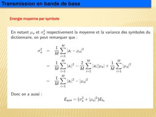Energie moyenne par symbole
Transmission en bande de base
 