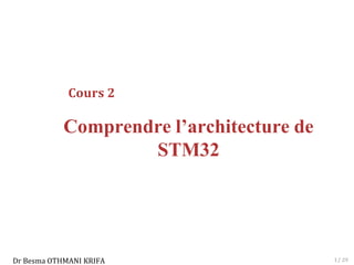 Comprendre l’architecture de
STM32
Cours 2
1 / 29
Dr Besma OTHMANI KRIFA
 