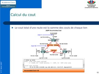 Calcul du cout


                    Le cout total d'une route est la somme des couts de chaque lien
© F. Nolot 2007




                                                                                      42
 