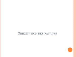 ORIENTATION DES FAÇADES
 