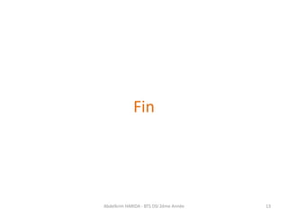 Abdelkrim HARIDA - BTS DSI 2éme Année 13
Fin
 