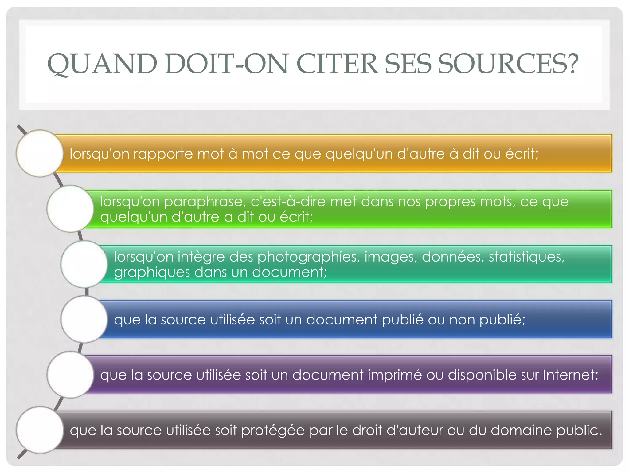 Comment citer ses sources :
• AUTEUR, Prénom. Titre de l'ouvrage. Edition. Editeur, année. Nombre de
pages. (et L'ISBN pour la norme française)
Exemple :
Lang, Tim. Atlas de l’alimentation dans le monde. Editions Autrement, 2003.
129 p.
• AUTEUR, Prénom. Titre de l'article. In: Titre du périodique, date, numéro,
pagination.
Exemple :
Wattez, Eric. Monsanto, le sorcier des OGM perd la main. In : Capital, 01/2011,
n°232, p.36-37
• AUTEUR, Prénom. Titre de la ressource, date du document. (date de la
consultation) <URL>
Exemple :
GNIS. OGM et alimentation (page consultée le 3 octobre 2015) <
http://www.ogm.org/OGM%20et.../ogm-et-alimentation.html>
• AUTEUR, Prénom (réalisateur). Titre. Edition [Support]. Editeur/producteur,
date. Description technique
Exemple :
Robin, Marie-Monique, réal. Le monde selon Monsanto [DVD]. Arte Vidéo,
2008. 1 DVD-Video + 1 livret, 109 minutes
 