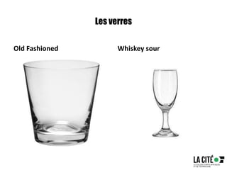 Les verres
Old Fashioned Whiskey sour
 