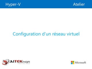 Hyper-V Atelier
Configuration d’un réseau virtuel
 