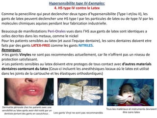 Le TTL aux Metaux Le TTL “Dental Check”
Le mercure
L’Or
palladium Nickel
Acrylate de
methyl
Le patient presente une sensib...
