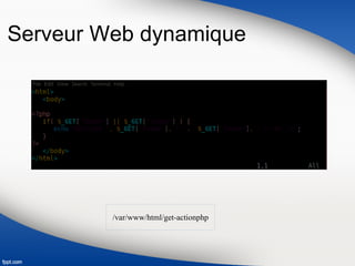 Serveur Web dynamique
/var/www/html/get-actionphp
 