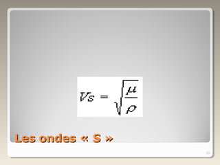 Les ondes « S »Les ondes « S »
23
 