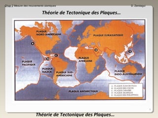 5
Chap 2 Mesure des mouvements sismiques D. Zendagui
Théorie de Tectonique des Plaques…
Théorie de Tectonique des Plaques…
 