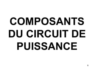 8
COMPOSANTS
DU CIRCUIT DE
PUISSANCE
 