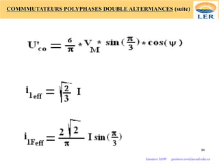 COMMMUTATEURS POLYPHASES DOUBLE ALTERMANCES (suite)
84
Gustave SOW gustave.sow@ucad.edu.sn
 