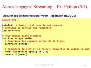 Autres langages: Streaming – Ex. Python (5/7)
49
Amal ABID – Cours GI3 ENIS
 