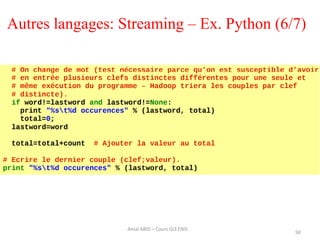 Autres langages: Streaming – Ex. Python (6/7)
50
Amal ABID – Cours GI3 ENIS
 