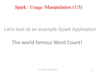 Spark : Usage /Manipulation (1/5)
13
Amal ABID – Cours GI3 ENIS
 
