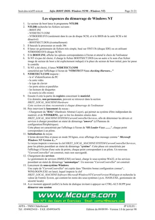 boot-dos-win95-win-nt Infos BOOT (DOS- Windows 95/98 - Windows NT) Page 21/21
AFPA - TMSI Châtellerault JP LELEU :
Tél : 0...