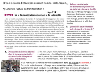 II) Trois instances d’intégration en crise? (Famille, Ecole, Travail)
A) La famille rupture ou transformation ?
page 214
R...