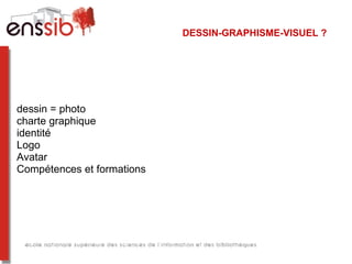 DESSIN-GRAPHISME-VISUEL ?




dessin = photo
charte graphique
identité
Logo
Avatar
Compétences et formations
 