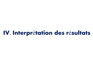 IV. Interprétation des résultats
 