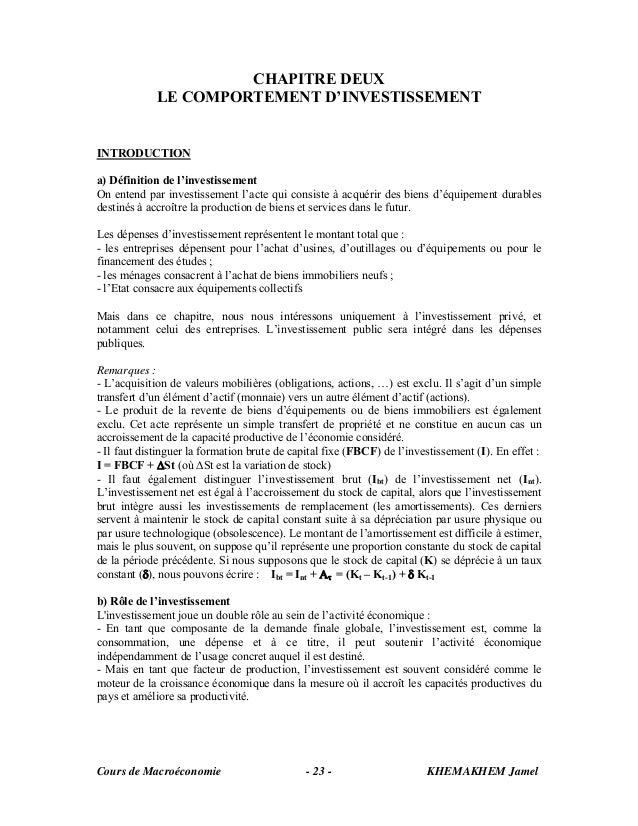 Cours Complet Macroeconomie