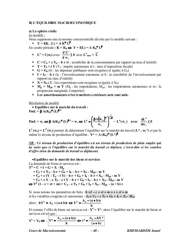 Cours Complet Macroeconomie