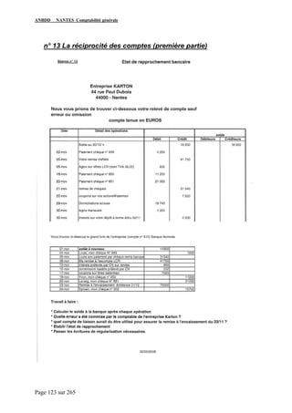 ANBDD NANTES Comptabilité générale
Page 123 sur 265
n° 13 La réciprocité des comptes (première partie)
 