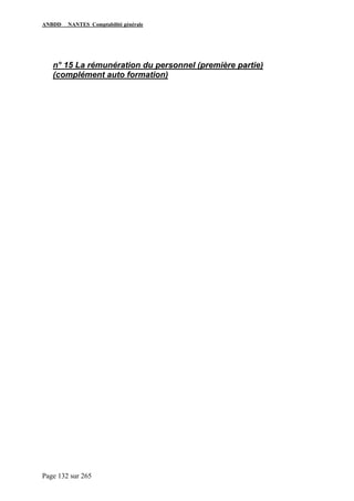ANBDD NANTES Comptabilité générale
Page 132 sur 265
n° 15 La rémunération du personnel (première partie)
(complément auto formation)
 