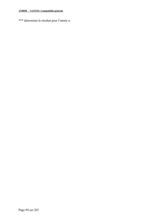 ANBDD NANTES Comptabilité générale
Page 94 sur 265
*** déterminer le résultat pour l’année n.
 