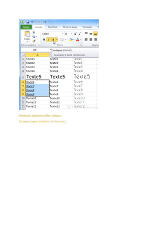 Maintenant, supprimons l’effet « italique ».
Conservez toujours la sélection et cliquez sur I.

 