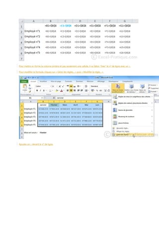 Pour mettre en forme la colonne entière et pas seulement une cellule, il va falloir "fixer" le n° de ligne avec un $.
Pour modifier la formule, cliquez sur « Gérer les règles... » puis « Modifier la règle... ».

Ajoutez un $ devant le n° de ligne.

 