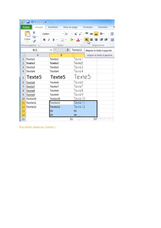 Pour centrer, cliquez sur « Centrer » :

 
