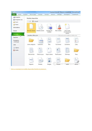 Voici un exemple de modèle disponible (feuille de présence) :

 