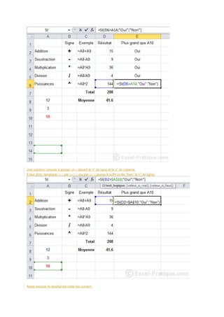 Une solution consiste à ajouter un $ devant le n° de ligne et le n° de colonne.
Il faut donc remplacer A10 par $A$10 (ou par A$10 puisqu'il suffit ici de "fixer" le n° de ligne).

Après recopie, le résultat est cette fois correct :

 
