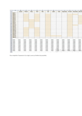 Pour empêcher l'impression d'un objet, ouvrez sa fenêtre de propriétés :

 