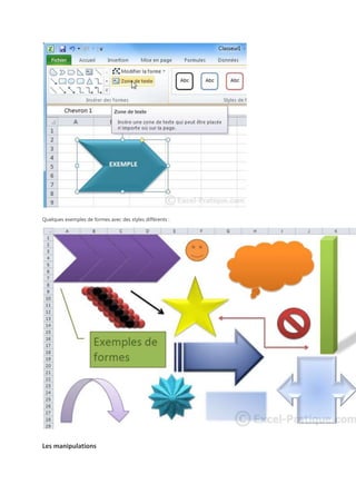 Quelques exemples de formes avec des styles différents :

Les manipulations

 