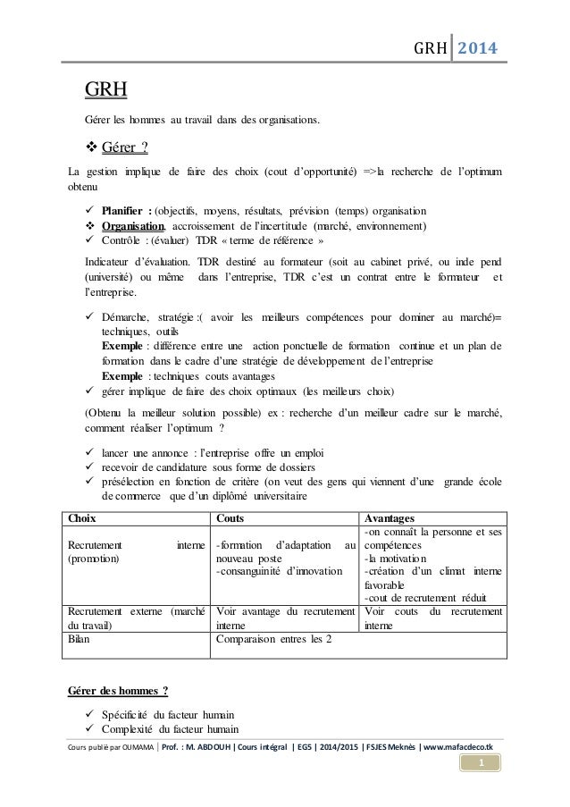 diplome universitaire grh