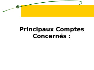 Principaux Comptes
Concernés :
 