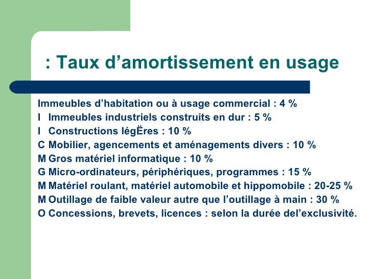 Cours Des Amorissements
