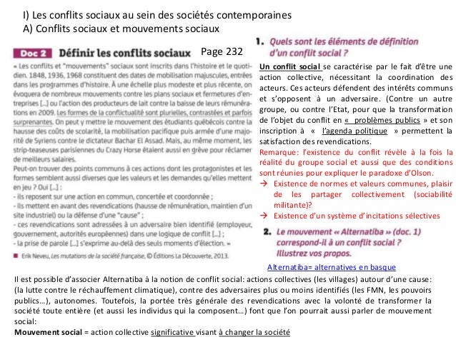 Conflits et mobilisation sociale (SES - terminale)