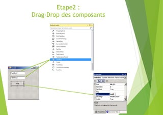 Etape2 :
Drag-Drop des composants
 