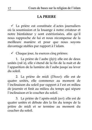 Cours de bases sur la religion de l islam | PDF
